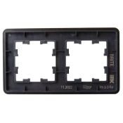 Рамка стеклянная 2 поста IEK BRITE BR-M22-G-41-K02 РУ-2-2-Бр черный RE