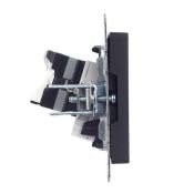 Розетка двойная RJ11+RJ45 кат.5E РК/Т12-БрГ графит BR-KT20-O-1-K53 BRITE IEK