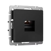 Розетка встраиваемая компьютерная  одиночная WERKEL Ethernet  RJ-45 W5120108 черный матовый