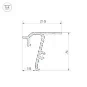 Накладной алюминиевый профиль STRETCH-SHADOW-TECH-CEIL-2000 BLACK (A2-DELTA) 040704