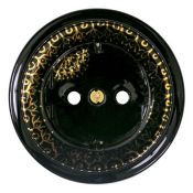 Ретро розетка МезонинЪ фарфоровая 90301/05E с з/к черная с золотой росписью