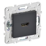Розетка встраиваемая HDMI IEK SKANDY SK-H10-K53 SK-H01G графит