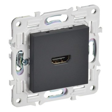 Розетка встраиваемая HDMI IEK SKANDY SK-H10-K53 SK-H01G графит