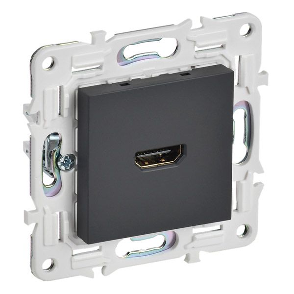 Розетка встраиваемая HDMI IEK SKANDY SK-H10-K53 SK-H01G графит