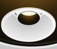 Встраиваемый светильник  10W Белый теплый Luminosity RND IN 220V IP44 диммируемый круглый белый с черной вставкой Уценка!