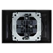 Штепсельная розетка встраиваемая двойная IEK BRITE 10А BR-R23-10-K53-F РСш12-2-БрГ без з/к с з/ш в сборе графит