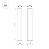 светильник 11W Белый теплый 054980 LGD-SEKVOYA-BOLL-H900 (BK, 120 deg, 230V) IP65 цилиндр стационарный черный