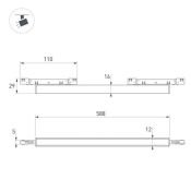 Магнитный трековый светильник 20W Белый дневной MAG-MICROCOSM-FLAT-L588 100deg 24V черный 051007