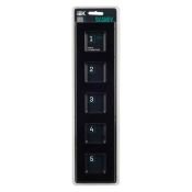 Рамка стеклянная 5 постов IEK SKANDY SK-M52-G-K02 SK-F25Bl черный