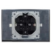 Штепсельная розетка встраиваемая двойная IEK BRITE 16А BR-R26-16-44-K45-F РСбш12-3-44-БрТБ с крышкой в сборе бронза IP44