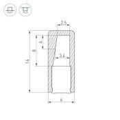 алюминиевый профиль с экраном ALU-NANO-6-2000 ANOD+SILICONE (2м) 021940