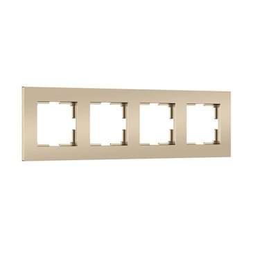 Рамка пластик 4 поста WERKEL Slab W0042911 шампань софт