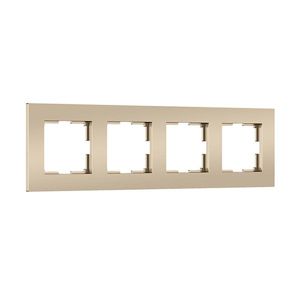 Рамка пластик 4 поста WERKEL Slab W0042911 шампань софт