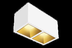 Накладной светильник  24W Белый теплый KUB X2 WG 220V диммируемый двойной куб белый с золотой вставкой