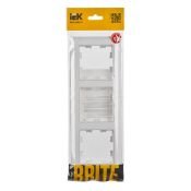 Рамка пластик 3 поста IEK BRITE BR-M32-12-K91 РУ-3-БрАБ арктический белый/белый