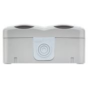 Блок горизонтальный 2 розетки Mini OG KR-78-0806 с/з серый IP54 KRANZ