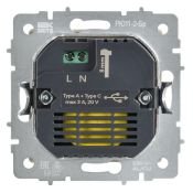 Розетка встраиваемая USB IEK BRITE A+C 45Вт BR-U22-045-K37 РЮ11-2-БрШ шампань