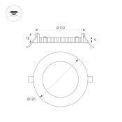 Встраиваемый светильник-панель   6W Белый дневной 041903 MS-EDGE-R120 220V IP44 круглый белый