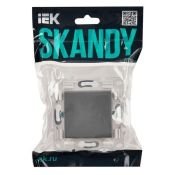 Выключатель встраиваемый одноклавишный IEK SKANDY SK-V10-0-10-K03 SK-V01Gr серый