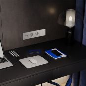 Розетка компьютерная встраиваемая VOLTUM S70 двойная RJ45+RJ45 кат.6 сталь