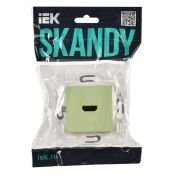 Розетка встраиваемая HDMI IEK SKANDY SK-H10-K06 SK-H01G мятный