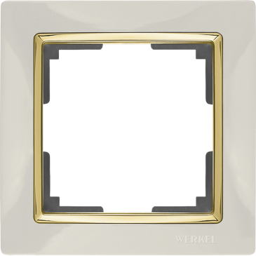Рамка пластик Рамка пластик 1 пост WERKEL Snabb WL03-Frame-01 / W0011932 слоновая кость/золото
