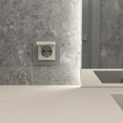 Штепсельная розетка встраиваемая WERKEL 16A 250V W1271204 с/з, шторками и защитной крышкой дымчатый IP44