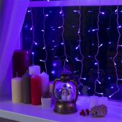 гирлянда ЗАНАВЕС Фиолетовый серебристая нить, 2 х 1.5 м, 160 LED