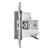 Штепсельная розетка встраиваемая IEK SKANDY 16А SK-R14-16-1-K37 SK-R06Sh с з/к и шторками безвинтовое крепление шампань