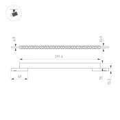 Магнитный трековый светильник 15W Белый теплый MAG-MICROCOSM-LASER-L300 24V черный 043275