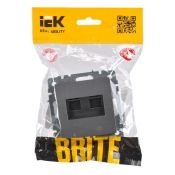 Розетка встраиваемая компьютерная двойная IEK BRITE BR-K20-1-K46 РК10-2-БрС RJ45 кат.5E сталь