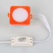 Встраиваемый светильник   5W Белый теплый 022534 LTD-80x80SOL-R-5W 3000K 220V IP40 квадратный оранжевый Уценка!!!