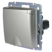 Штепсельная розетка встраиваемая WERKEL 16A 250V WL06-SKGSC-01-IP44  с/з, шторками и защитной крышкой / W1171206  серебряный