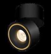 Накладной светильник  12W Белый теплый ORBITA X BLACK 220V дим. откидной поворотный круглый черный
