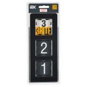 Рамка стеклянная 3 поста IEK BRITE BR-M32-G-41-K02 РУ-3-2-Бр черный RE