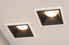 Встраиваемый светильник 12W Белый теплый KUB IN 1 BW 220V IP44 диммируемый куб черный с белой вставкой Встраиваемый светильник 12W Белый теплый KUB IN 1 BW 220V IP44 диммируемый куб черный с белой вставкой