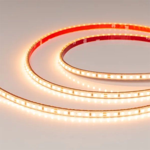 Светодиодная лента  Белый теплый 2835 24V 10W/m 140Led/метр герм (PS-силиконовая экструзия) 058508 RTW-PS-A140-7mm 2400K IP67