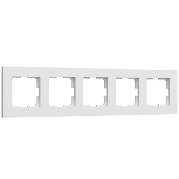 Рамка пластик 5 постов WERKEL Slab W0052961 белый софт