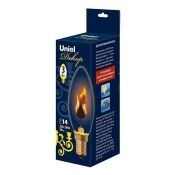 лампа декоративная накаливания свеча 3W IL-N-C35-3/RED-FLAME/E14/CL с эфф. мерцающ. пламени