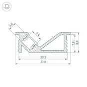 алюминиевый профиль SL-BEVEL-3000 ANOD 062326
