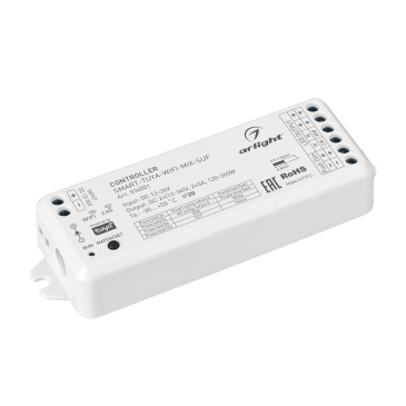 Контроллер 034501 SMART-TUYA-WIFI-MIX-SUF (12-36V, 2x5A, 2.4G)