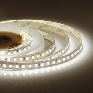 Светодиодная лента Белый теплый 3528 24V  10W/m 120Led/метр 00-330 8мм