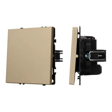 Выключатель встраиваемый одноклавишный перекрёстный 054250 SWT-NOBE-MKX1-SFPL-GD золото