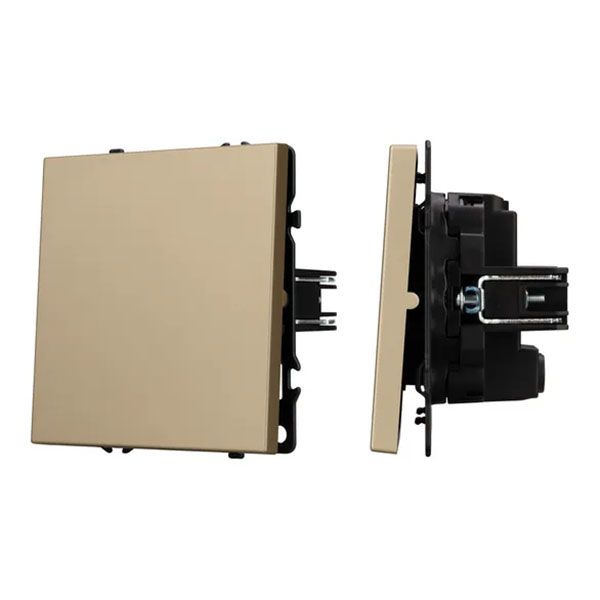 Выключатель встраиваемый одноклавишный перекрёстный 054250 SWT-NOBE-MKX1-SFPL-GD золото