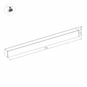 Магнитный трековый светильник 18W Белый теплый MAG-FLAT-45-L605 100deg  24V на магнитный шинопровод черный 046584 DALI