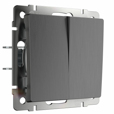 Выключатель встраиваемый двухклавишный  WERKEL WL04-SW-2G / W1120004 графит рифленый
