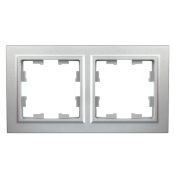 Рамка пластик 2 поста IEK BRITE BR-M22-K47 РУ-2-БрА алюминий