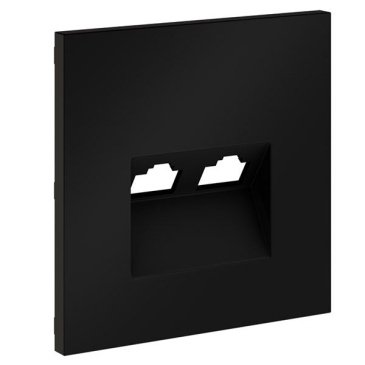 Накладка для розетки компьютерной двойной RJ45+RJ45 кат.6 S70 черный матовый
