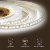 Светодиодная лента Белый дневной 2835 12V 12W/m 120Led/метр 00-131 Стандарт 10мм IP20