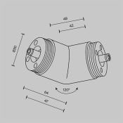 Угловой коннектор 120° для системы Shelf без ввода питания CA018LWC-B чёрный